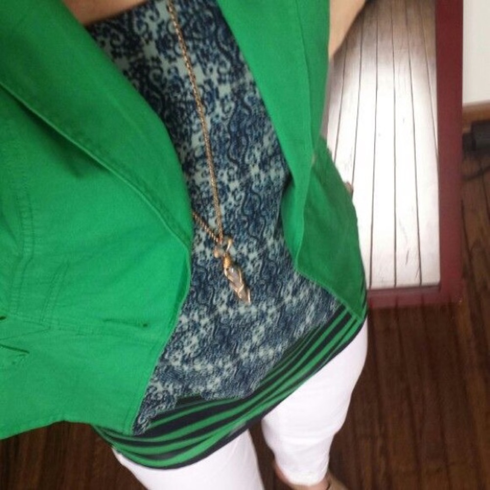 Cabi border stripe Cami -EUC